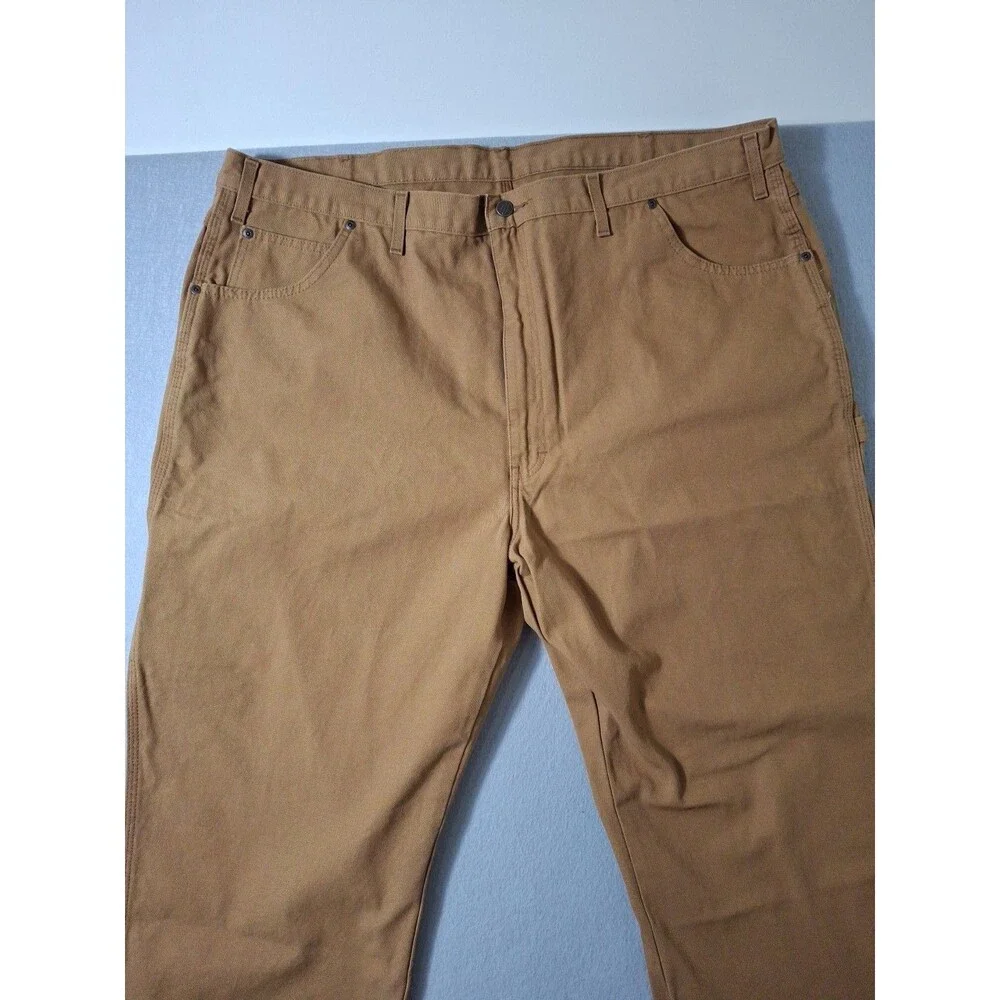 Dickies Men's 46x32 Carpenter Pants Relaxed Fit Duck Canvas 9-Pocket Pant Brown